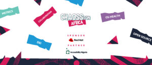 CHAOSScon Africa 2025 banner with sponsor and partner logos.