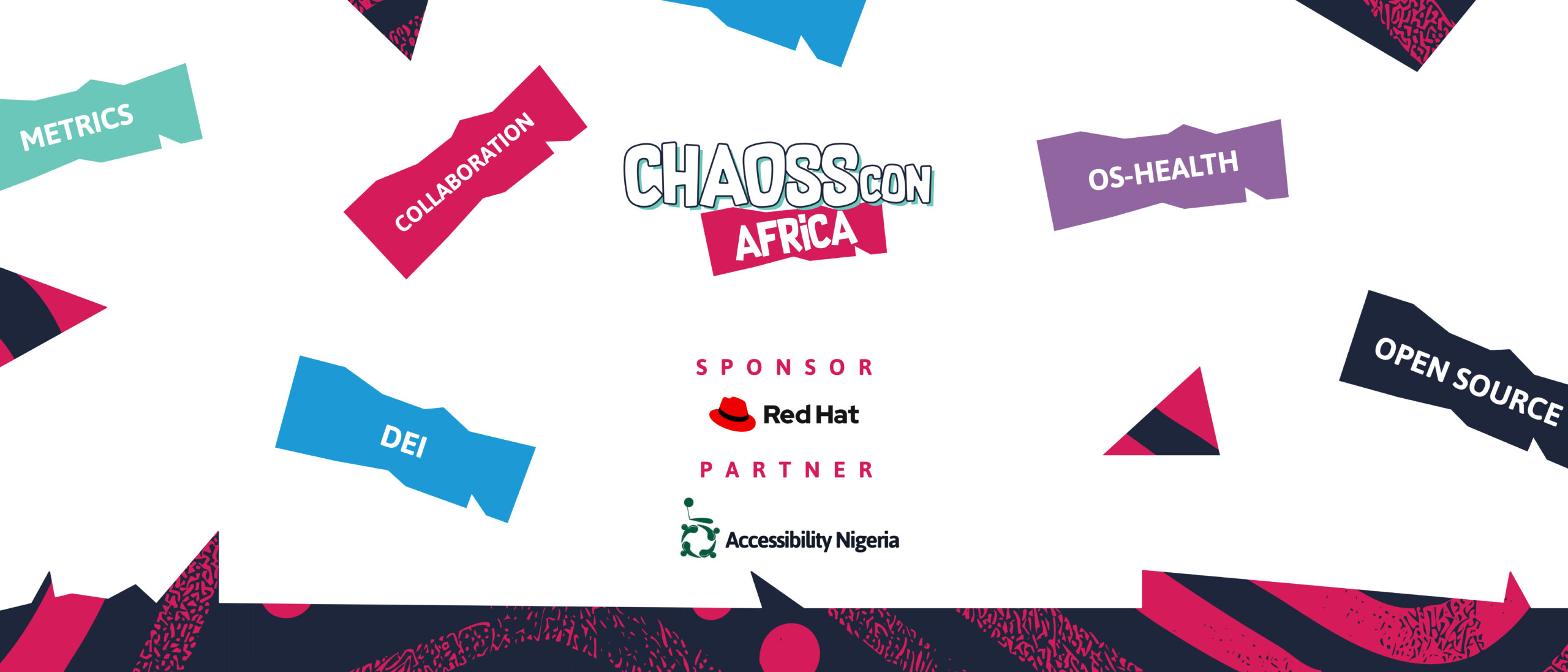 CHAOSScon Africa 2025 banner with sponsor and partner logos.
